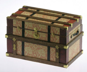 Dollhouse Miniature Lithograph Wooden Trunk Kit, Wm Morris 2